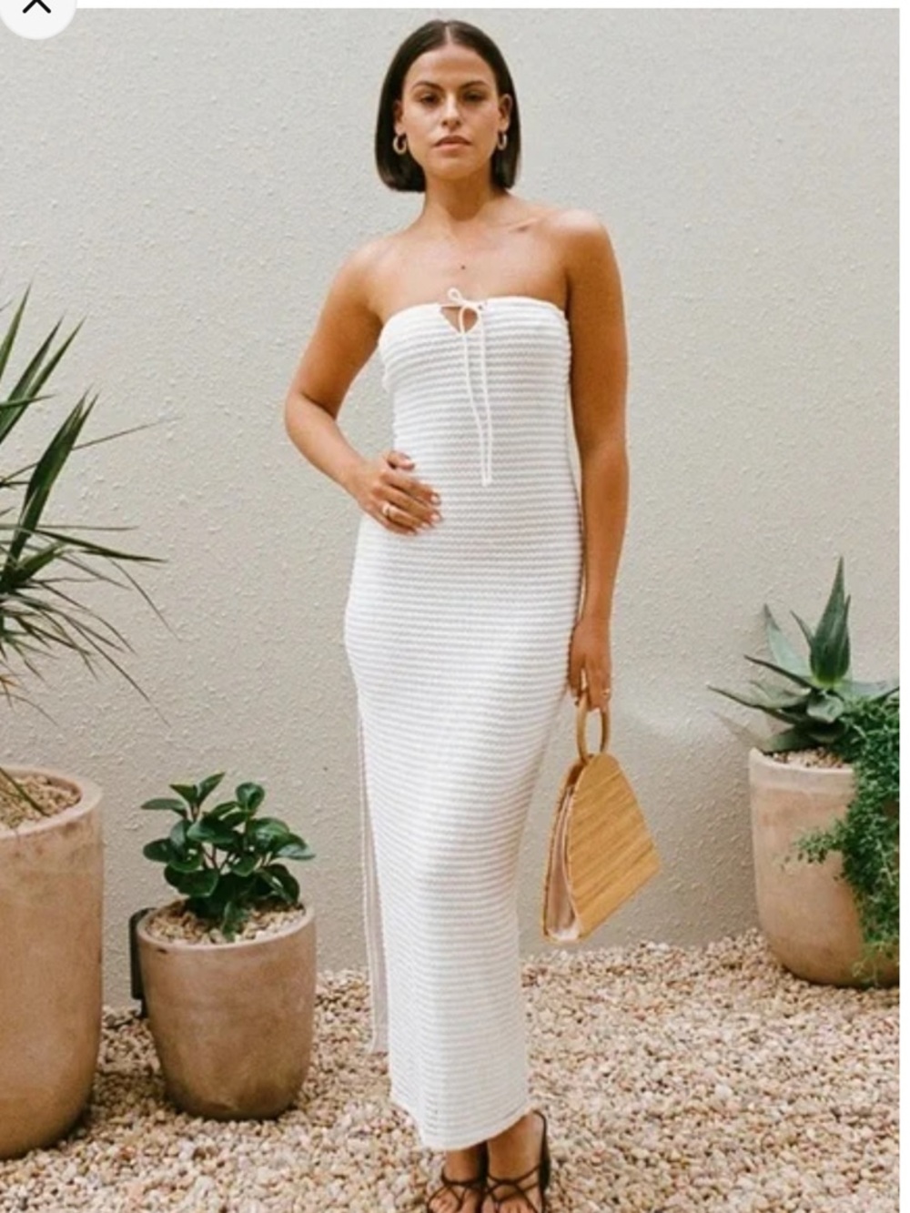 Sabo skirt white Strapless Knit Maxi Dress size xxs worn once